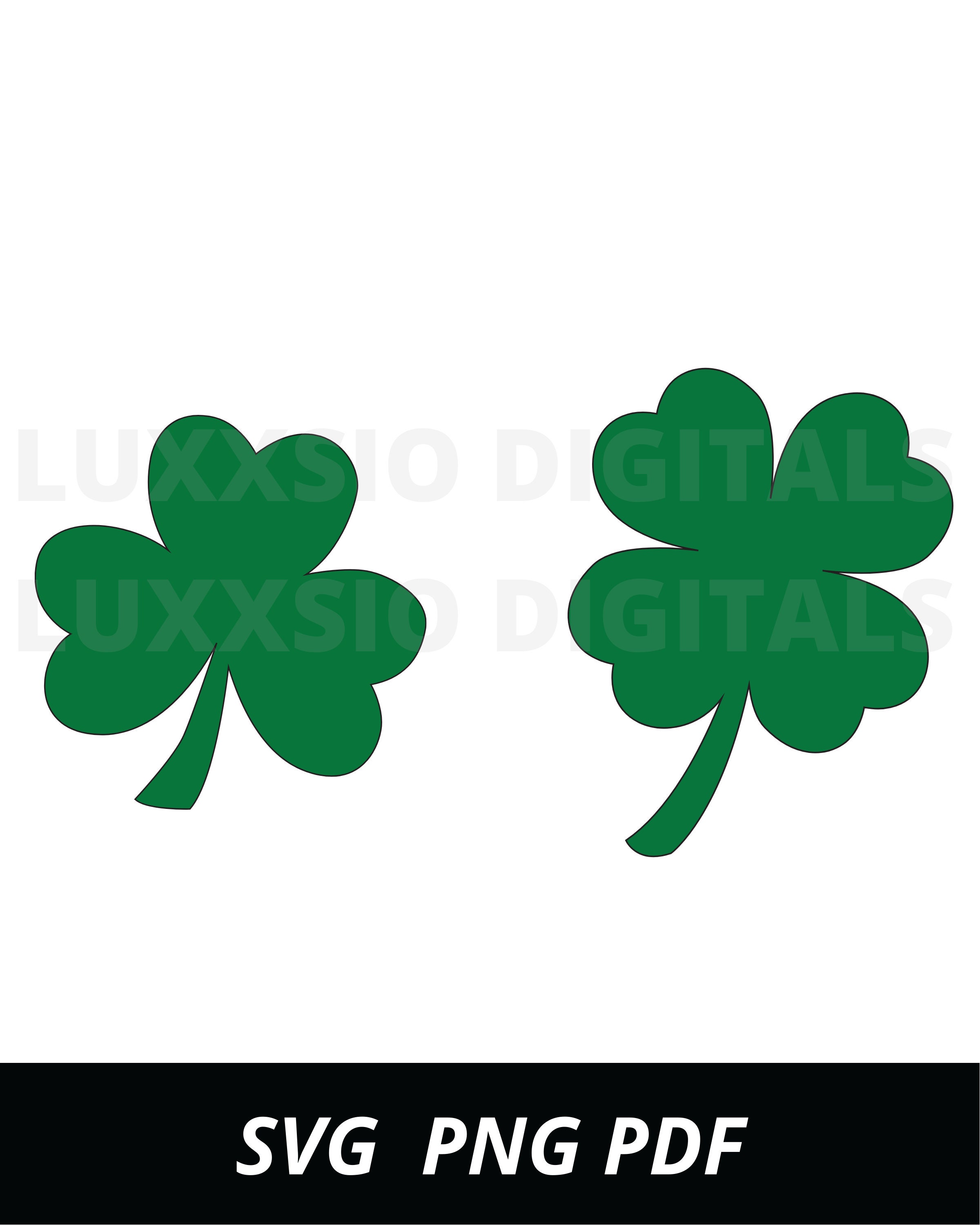 Clover　Line　 Clover day's Clover Svg, Shamrock Svg, Digital Files Svg, Png, Pdf, St
