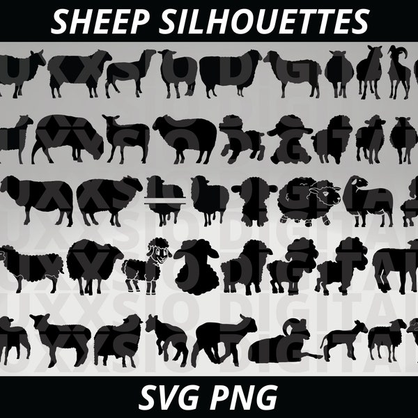 Sheep Svg, Sheep Clipart, Sheep Silhouette, Sheep Bundle, Lamb svg, Farm animal Svg, Animal Svg, Sheep, Svg Files for cricut, Sheep Png