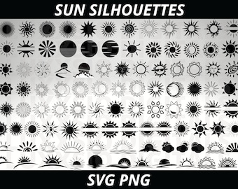 Sun Svg, Sunshine svg, Sun Clipart, Sun Rays Svg, Celestial Svg, Sun and Moon svg, Sunset svg, Boho Sun svg,Sun svg files for cricut,Sun Png