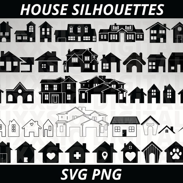 House Svg Bundle, House Silhouette Svg, House Vector Svg, Home Svg, Dog House Svg, House Png, Roof House Svg, Miniature House Svg, Cut File
