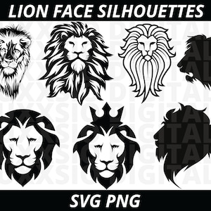 ライオンの顔 SVG、ライオンのシルエット SVG、ライオンの顔のバンドル SVG、ライオンキング SVG、ライオンの咆哮 SVG、ライオンの頭 SVG、ライオン SVG、Png、Cricut 用の SVG ファイル