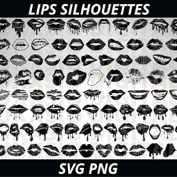 Lips Svg, Dripping Lips Svg, Kiss Svg, Biting Lips Svg, Lips Png, Lips Clipart, Vampire Lips Svg, Love Svg, Valentine's Day Svg, Cricut SVG