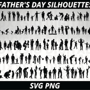 Papa Silhouette, Vatertag, Vatertag Silhouette, Papa und Tochter, Papa und Sohn, Papa, Papa und Sohn, PNG