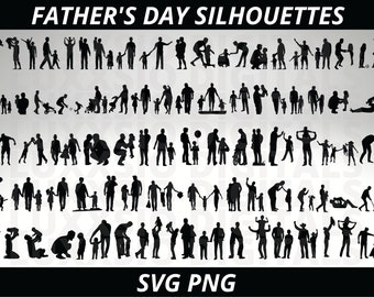 Papa Silhouette, Vatertag, Vatertag Silhouette, Papa und Tochter, Papa und Sohn, Papa, Papa und Sohn, PNG
