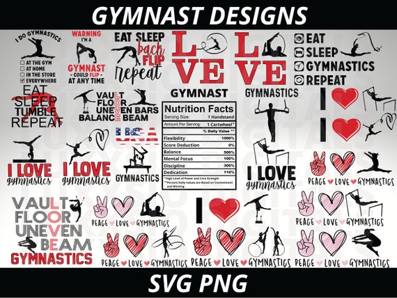 Gymnast Svg, Gymnastics Svg, Sports Svg, Rhythmic Gymnastics Svg, Gymnastics Designs Svg, Gymnastics Png, Workout Svg, Peace Love Svg, PNG