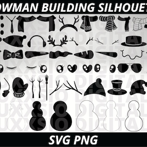 Snowman building svg, Snowman parts Svg, Create your snowman svg, Christmas Svg, Snowman Svg, Snowman Clipart, Snowman face svg, Cricut svg