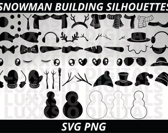 Snowman building svg, Snowman parts Svg, Create your snowman svg, Christmas Svg, Snowman Svg, Snowman Clipart, Snowman face svg, Cricut svg