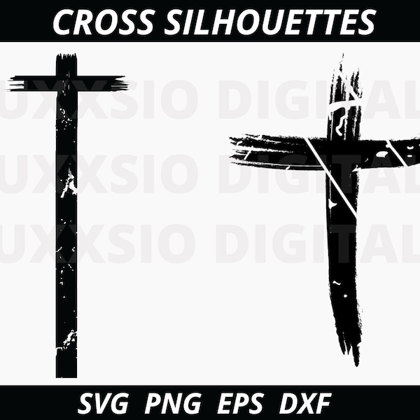 Distressed Cross Svg, Cross Svg, Cross Silhouette, Distressed Cross Cut files,Files For Cricut,Silhouette,Dxf,Png, Distressed Cross Clip Art