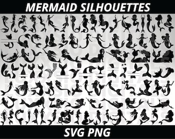 Mermaid Svg, Mermaid Bundle Svg, Mermaid Tail Svg, Mermaid Silhouette bundle Svg, Mermaid Clipart, Mermaid Png, Mermaid Scales Svg,Ocean Svg
