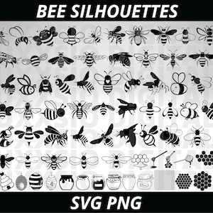 Bee Svg, Bee Svg Silhouettes Bundle, Queen Bee Svg, Honey Svg, Bee Png, Honeycomb Svg, Hornet Svg, Bumblebee, Beehive svg, Cute Bee Svg,Png