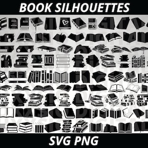 Book Svg, Book Svg Files, Book Lover Svg, Book Silhouettes, Book Svg Bundle, Open Book svg, Book Png, Books Clipart, Book Monogram Svg, Png