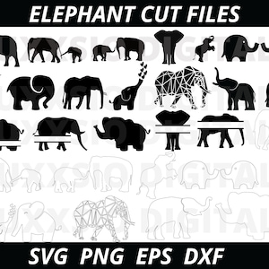 Elephant Svg, Baby Elephant Svg, Elephant Cut Files, Baby Elephant Cut Files, Elephant Silhouettes, Elephant Clip Art, Elephant, DXF,PNG,EPS
