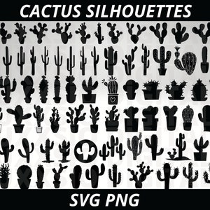 Cactus Svg, Silhouette Cactus, Fiori Svg, Pianta Cactus, Jack Cactus Svg, Decalcomania Cactus Svg, Clipart Cactus, File Svg per Clipart Svg, Png