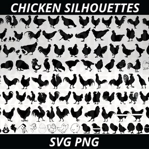 Chicken Svg, Rooster Svg, Farm Animals Svg, Hen Svg, Chicken Clipart, Chicken Png, Chick Svg, Cute Chicken Svg, Silkie Chicken Svg, Png