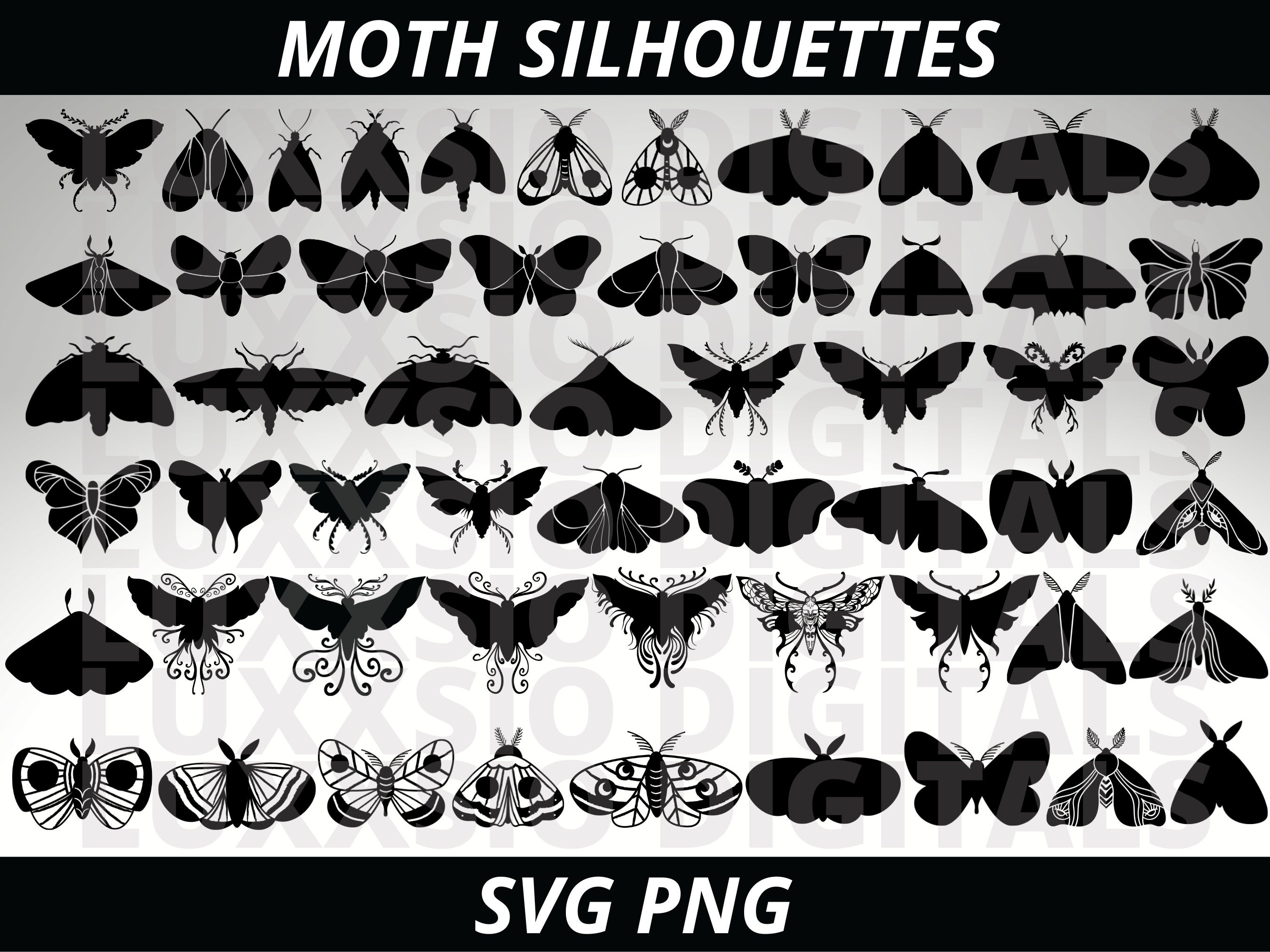 Ellie's Moth Tattoo Svg, Moth Svg, Tribal Tattoo Svg