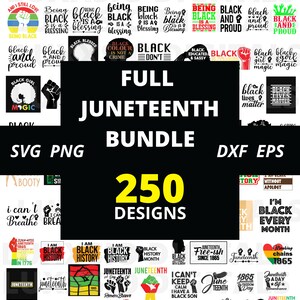 250 Juneteenth Bundle SVG, schwarze Geschichte SVG, schwarze Frau svg, Juneteenth png, schwarze Königin svg, schwarze Live Matter svg, Blm svg