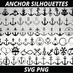 Anker-Svg, nautisches Svg, Anker-Clipart, Marine-Svg, Herz-Svg, Split-Anker-Svg, Boot-Anker-Svg, Anker-Silhouette, Anker-Schnittdateien, PNG