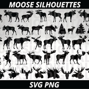 Alce Svg, Clipart alce, Alce Png, Caccia Svg, Animale Svg, Foresta Svg, Animali del bosco Svg, Testa di alce Svg, File Svg per Cricut