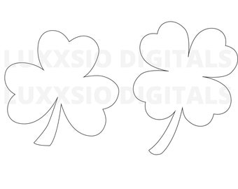 Kleeblatt-Umriss-Svg, Kleeblatt-Umriss-Svg, Dateien für Cricut Svg Png Pdf