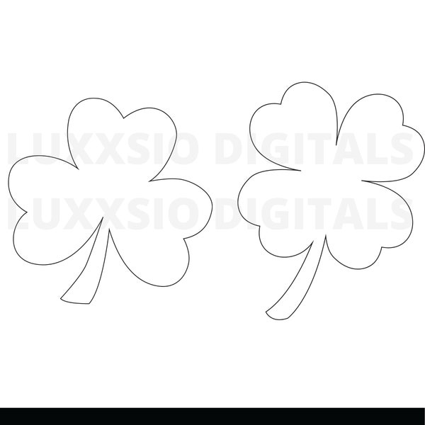 Clover Outline Svg, Shamrock Outline Svg, Files for Cricut Svg Png Pdf