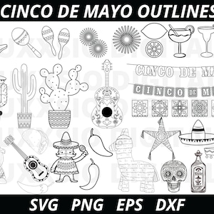 Cinco de Mayo Svg, Cinco de Mayo overzicht, Margarita Svg, Papel Picado Svg, Cactus Svg, kabouters Svg, schedel Svg, Shot Glass Svg, Cinco de mayo Png