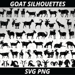 Goat Svg, Goat Silhouette, Goat Png, Goat Head Svg, Baby Goat Png, Cute Goat Svg, Cute Animal Svg, Farm Animal Svg, Svg Files for Cricut,PNG