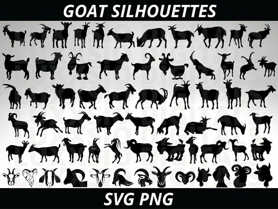 Goat Svg, Goat Silhouette, Goat Png, Goat Head Svg, Baby Goat Png, Cute Goat Svg, Cute Animal Svg, Farm Animal Svg, Svg Files for Cricut,PNG