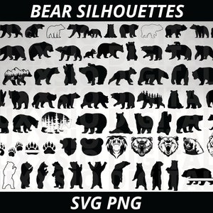 Bear Silhouette, Bear Svg, Mama Bear Svg, Polar Bear Svg, Dancing Bear Svg, Family Bear Svg, Papa Bear Svg, Black Bear Svg, Grizzly Bear SVG