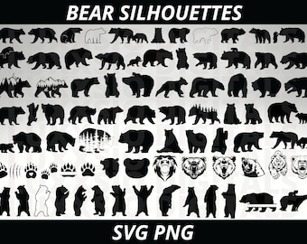 Bear Silhouette, Bear Svg, Mama Bear Svg, Polar Bear Svg, Dancing Bear Svg, Family Bear Svg, Papa Bear Svg, Black Bear Svg, Grizzly Bear SVG