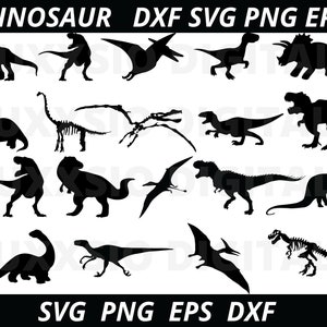 Dinosaur SVG, Dinosaur Silhouette, Dinosaur Cut Files, Dinosaur Cricut, Dinosaur DXF, Trex SVG, Triceratops Svg, Dinosaur Outline Svg, Png