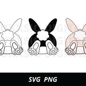 Lapin de Pâques Bum SVG, Lapin mignon SVG, Forme de lapin Svg, Contour Lapin Svg, Silhouette de lapin, Lapin de Pâques, Téléchargement numérique pour Cricut, fichier coupé
