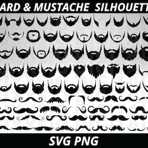 Beard Svg, Beard man Svg, Santa Beard Svg, Mustache Svg, Beard Silhouette Svg, Beard Clipart, Beard Cut file Svg,Png,Mustache Silhouette SVG