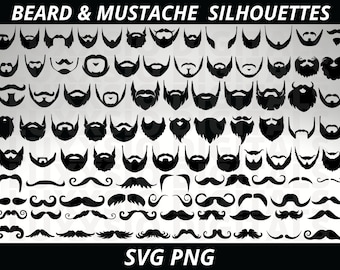 Beard Svg, Beard man Svg, Santa Beard Svg, Mustache Svg, Beard Silhouette Svg, Beard Clipart, Beard Cut file Svg,Png,Mustache Silhouette SVG