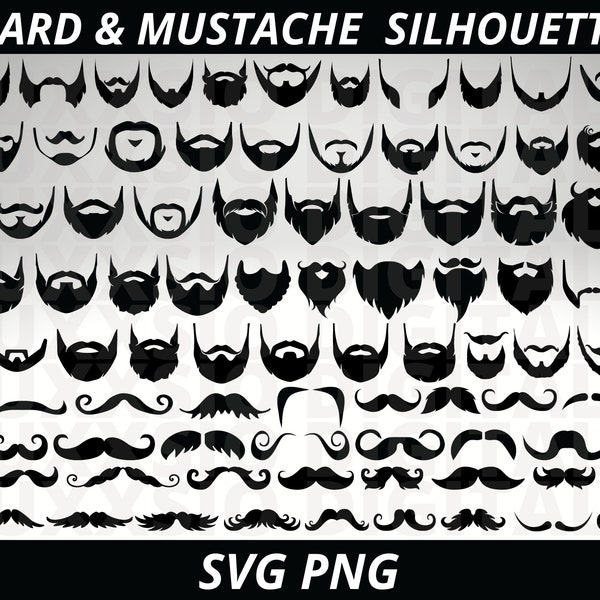 Beard Svg, Beard man Svg, Santa Beard Svg, Mustache Svg, Beard Silhouette Svg, Beard Clipart, Beard Cut file Svg,Png,Mustache Silhouette SVG