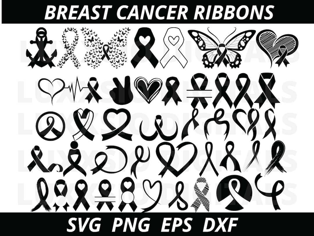 Breast Cancer SVG, Cancer Ribbon SVG, Awareness Ribbon Svg, Ribbon Svg ...