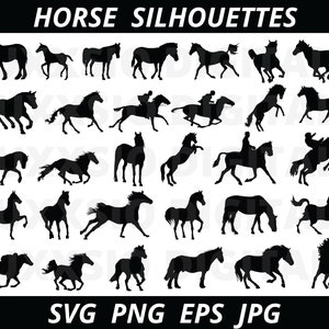 Horse Svg, Animal Svg, Horse Silhouette, Horse Cut files, Horse Png, Horse Clipart, Horse Cricut, Digital Files, Running Horses Svg, EPS