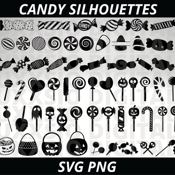 Candy Svg, Candy Corn Svg, Halloween Svg, Halloween Candy svg, Candy Heart Svg, Lollipop Svg, Candy cane svg, Pumpkin Candy Basket svg, PNG