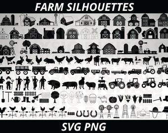 Farm Svg, Farm Silhouette, Farm Clipart, Barn Svg, Farm Life Svg, Farm Truck Svg, Farm animals Svg, Country Svg, Tractor Svg, Chicken Svg,