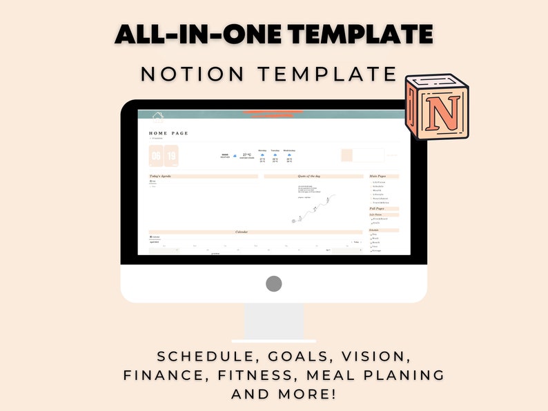 Notion Template All in One Notion Template Budget Template - Etsy
