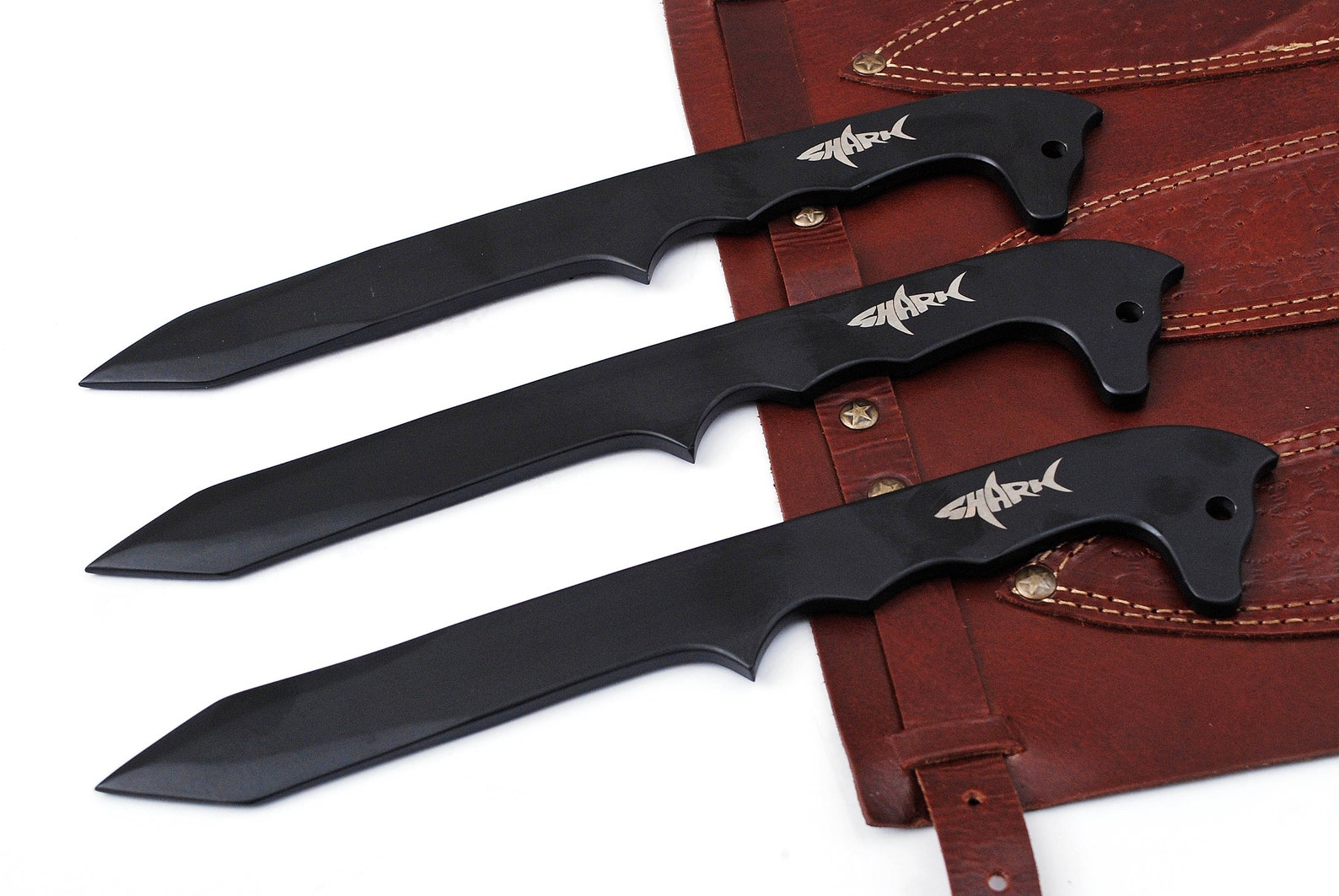 Handmade Throwing Knives Set with Leather Pouch. Etsy