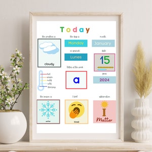 Digitaler Montessori Kalender Arbeit | Montessori Wandkalender Digital | Morgenkalender Kinderaktivität