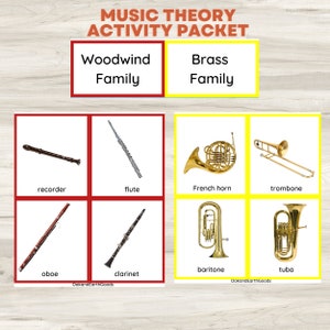 Montessori Music Theory Activities For Kids-Sorting Music Instruments By Family-Music Notes. Music Lesson For Kids