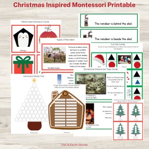 Christmas Montessori Activities, Homeschool Activity Bundle, Preschool Montessori Activities, Montessori Christmas, PDF