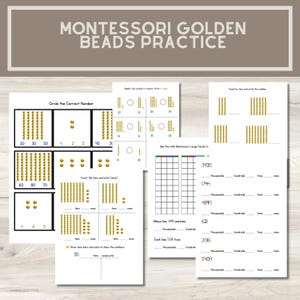 Montessori Golden Beads Printable | Hands-On Math Materials | Montessori Math for Preschoolers | Montessori Math Record Forms
