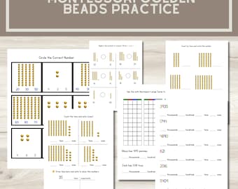 Montessori Golden Beads Printable | Hands-On Math Materials | Montessori Math for Preschoolers | Montessori Math Record Forms