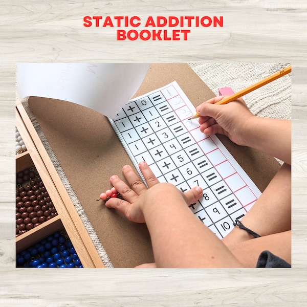 Montessori Addition Booklet | Addition Booklet | Static Addition Practice | Simple Addition for Kindergarten