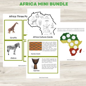 African Animals -Busy Book Pages-Instant Digital Download-Montessori Printable-Montessori Three-Part Cards- Animals