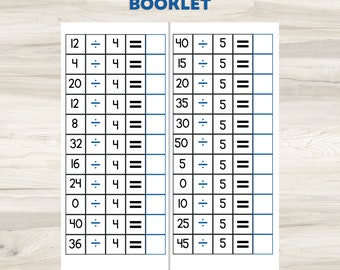 Static Division Booklet | Montessori Division Book | Montessori Math Booklet