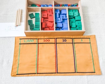 Montessori Math Mat for Stamp Game | Montessori Mat | Montessori Math Mat | Preschool Math | Addition, Subtraction, Multiplication, Division
