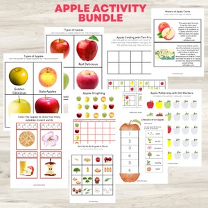 Apple Theme Preschool Printables | Montessori Printables | Montessori Downloadables | Apple Activities